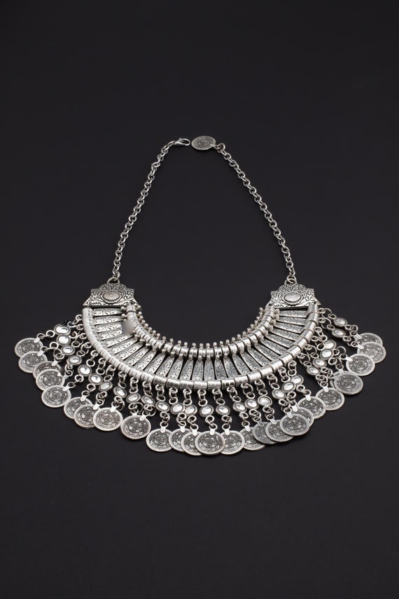Boho Coin Necklace Tribal Necklace 
