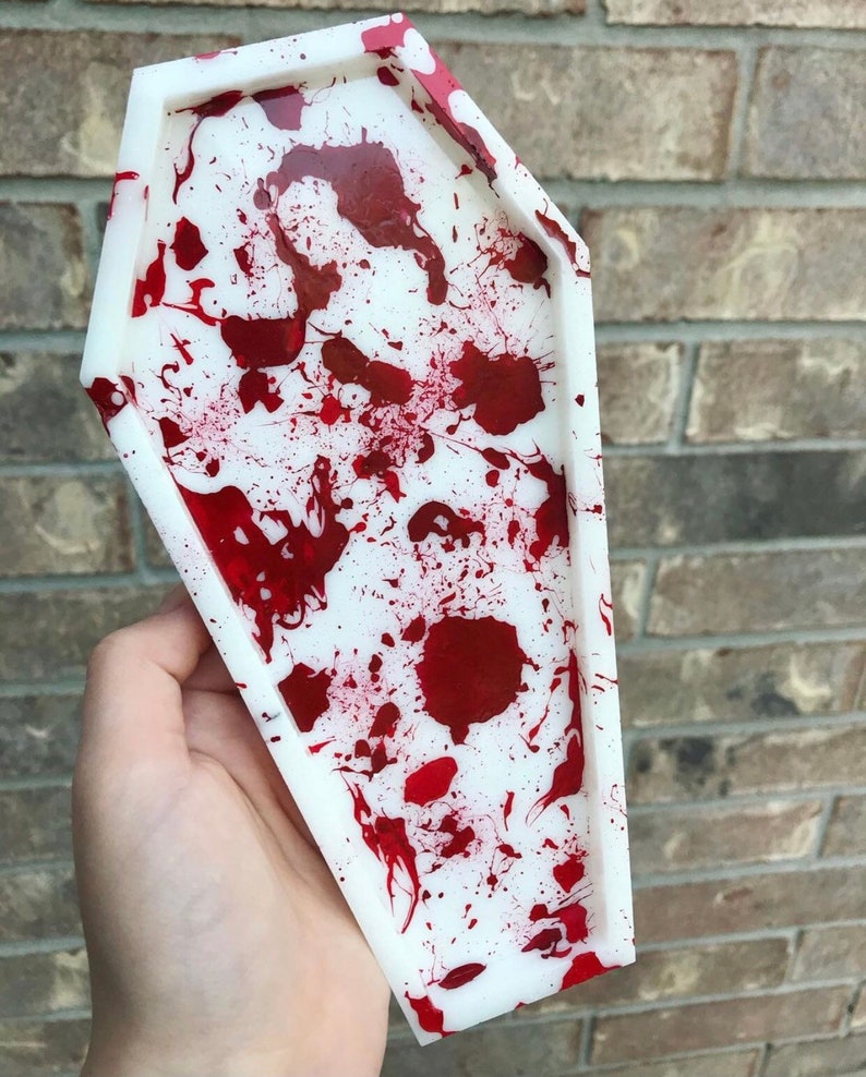Blood splatter coffin trayrolling tray