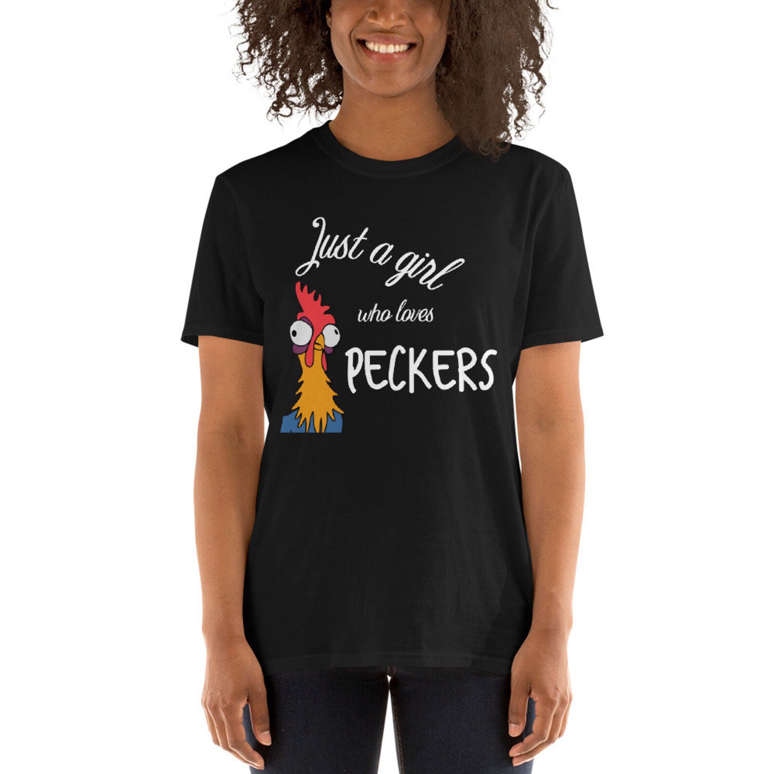 Just A Girl Who Loves Peckers T Shirt Funny Shirt Chicken Etsy