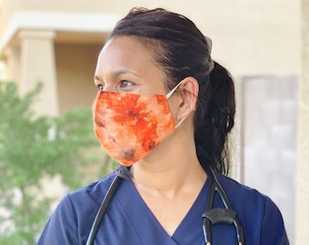 Organic Tie Dye Hemp Face Mask with Filter: Reusable, Washable