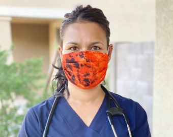 Organic Tie Dye Hemp Face Mask: Reusable Pleated Adult Mask