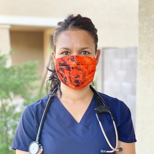 Organic Tie Dye Hemp Face Mask: Reusable Pleated Adult Mask