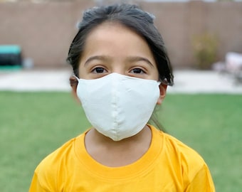 Organic Bamboo Kids Mask with Filter Pocket: Reusable Children's Face Mask