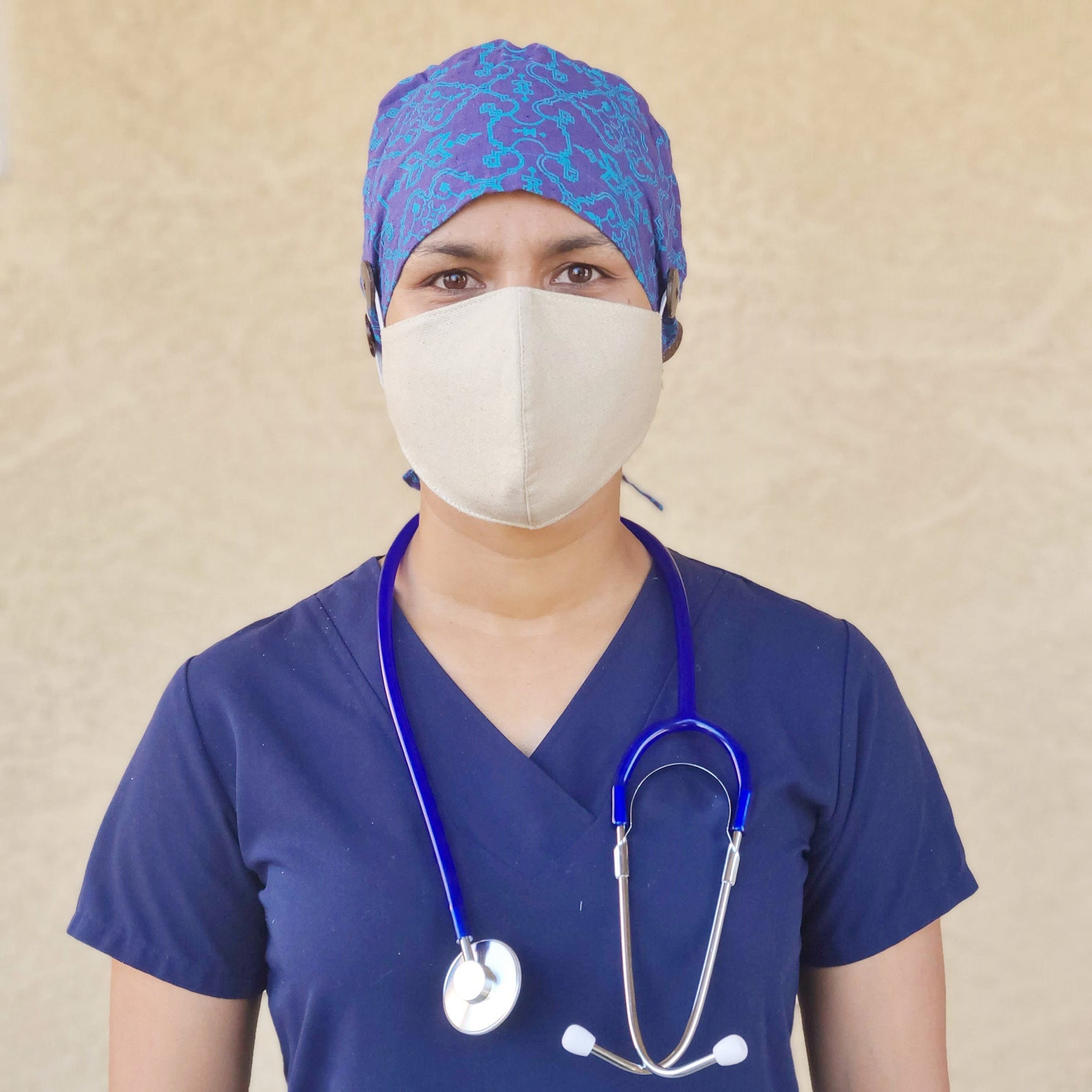 Organic Scrub Cap with Buttons Nurse Head Scrub Hemp Scrub Etsy