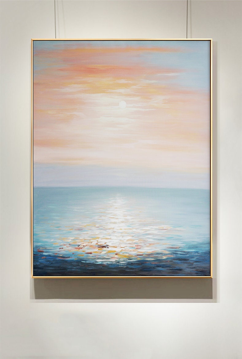 Original Seascape Ocean Wall Art Extra Large Sunrise Canvas Etsy