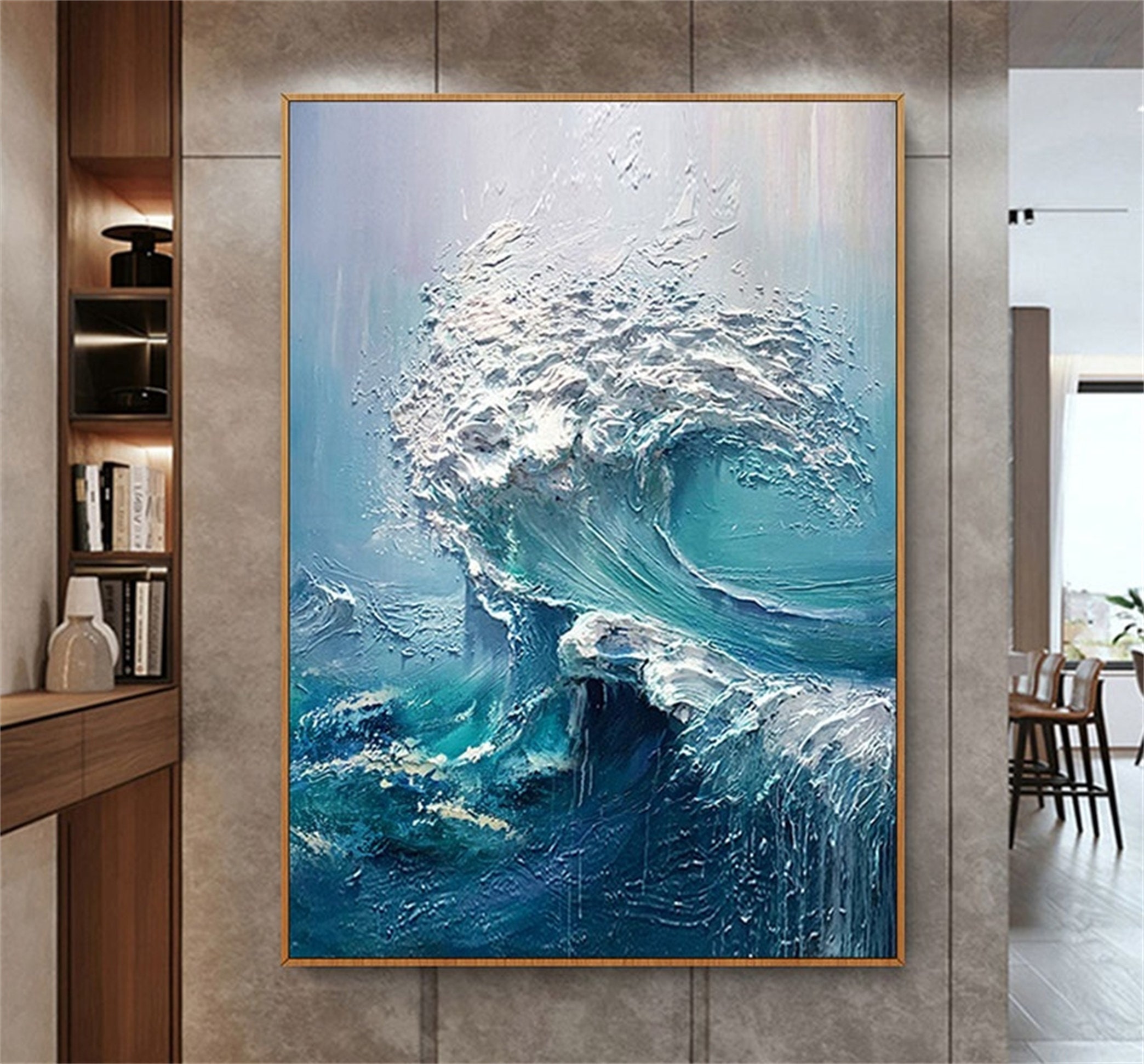 Abstract Ocean Waves Painting Texture Waves Painting on Etsy 日本