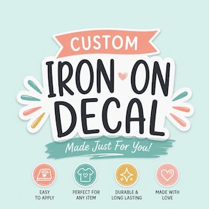 Custom Name Iron-On Decal, Personalized HTV Decal, Heat Transfer Vinyl Design