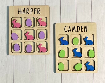 Easter gifts for kids, Personalized Tic Tac Toe Game, Easter Basket Stuffer