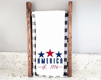 4th of July dish towels, Patriotic kitchen towel, Independence Day decor, flour sack towel, Americana decor, Farmhouse decor