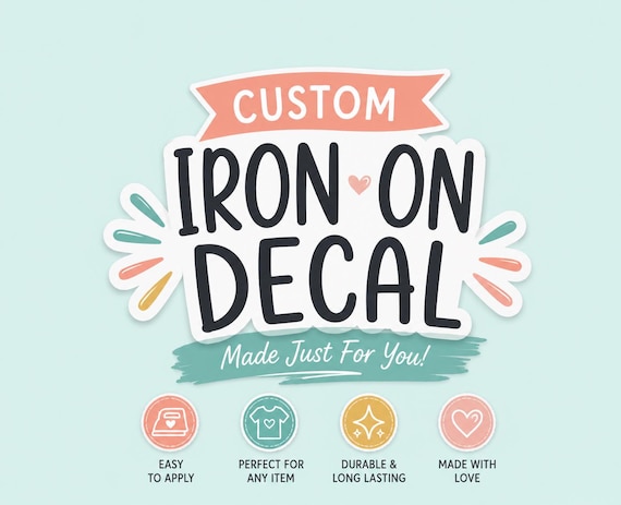 Custom Name Iron-On Decal, Personalized HTV Decal, Heat Transfer Vinyl Design