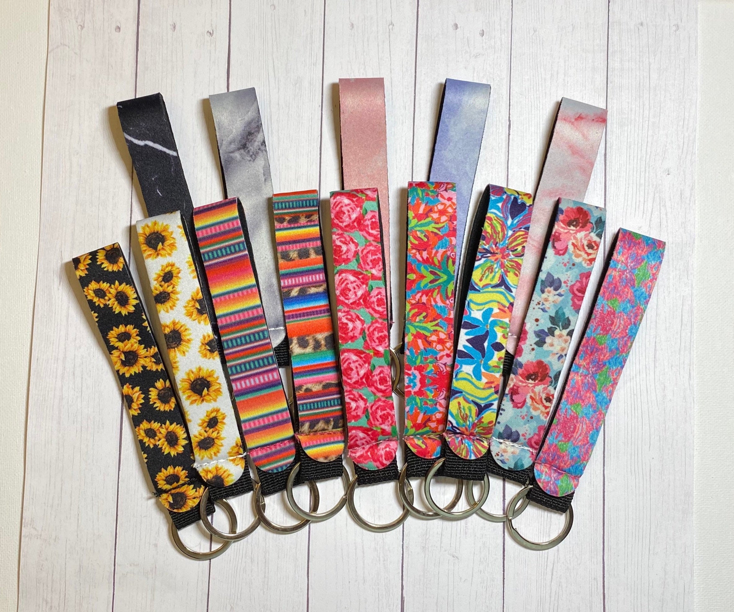 Keychain Wristlet Personalized Wristlet Custom Keyring Etsy