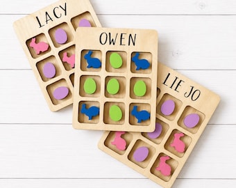 Easter gifts for kids, Personalized Tic Tac Toe Game, Easter Basket Stuffer