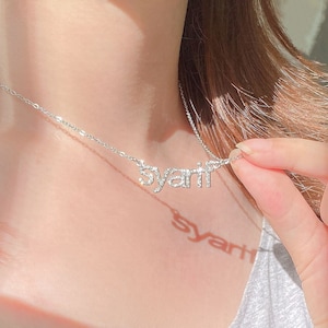 AANGEPASTE strass naam ketting gepersonaliseerde volledig geboorde zirkoon naam ketting DIY glanzende eerste letter ketting verjaardagscadeau voor haar afbeelding 4