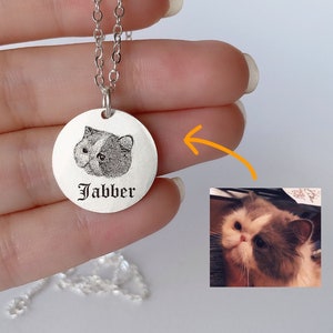 Custom made engraved pet portrait keychain/necklace engrave pet photo personalized dog/cat/any animal photo memorial gifts for pet owner