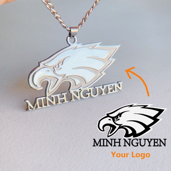 Aangepaste logo ketting gepersonaliseerd elk logo ketting bedrijfspictogram ketting diepe gravure herenketting