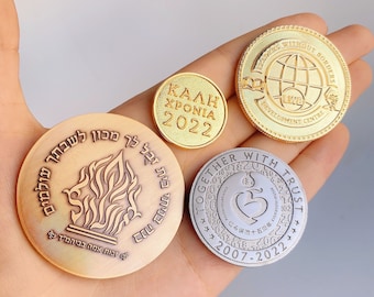 Aangepast logo met reliëf: dubbelzijdige messing herdenkingsmunt