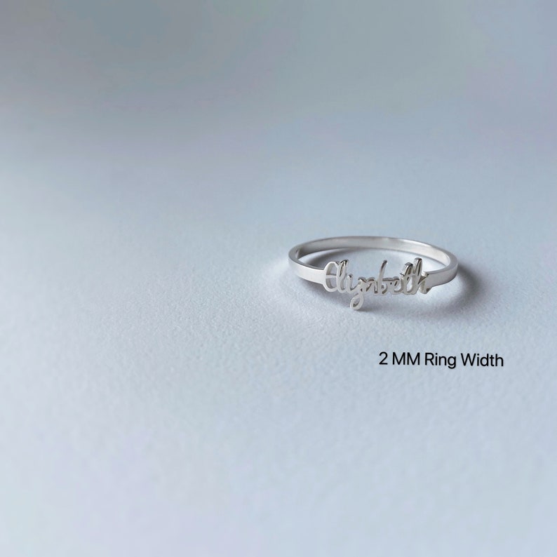 Custom name ring Personalized 1 mm2 mm width name Ring Any name couple/'s ring gifts for her sterling silver 18 K gold