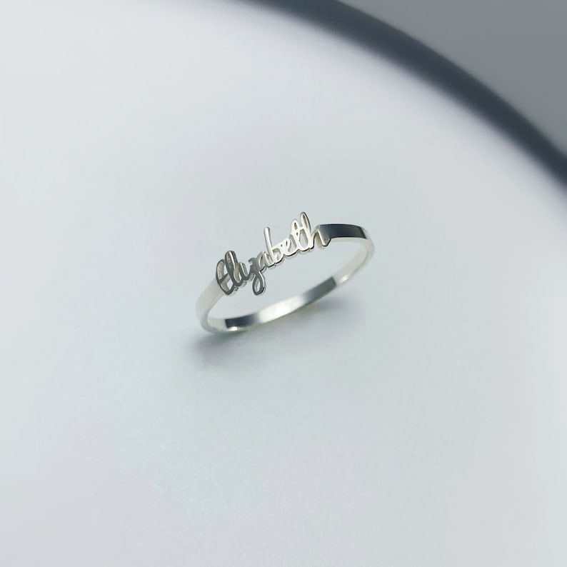 Custom name ring Personalized 1 mm2 mm width name Ring Any name couple/'s ring gifts for her sterling silver 18 K gold