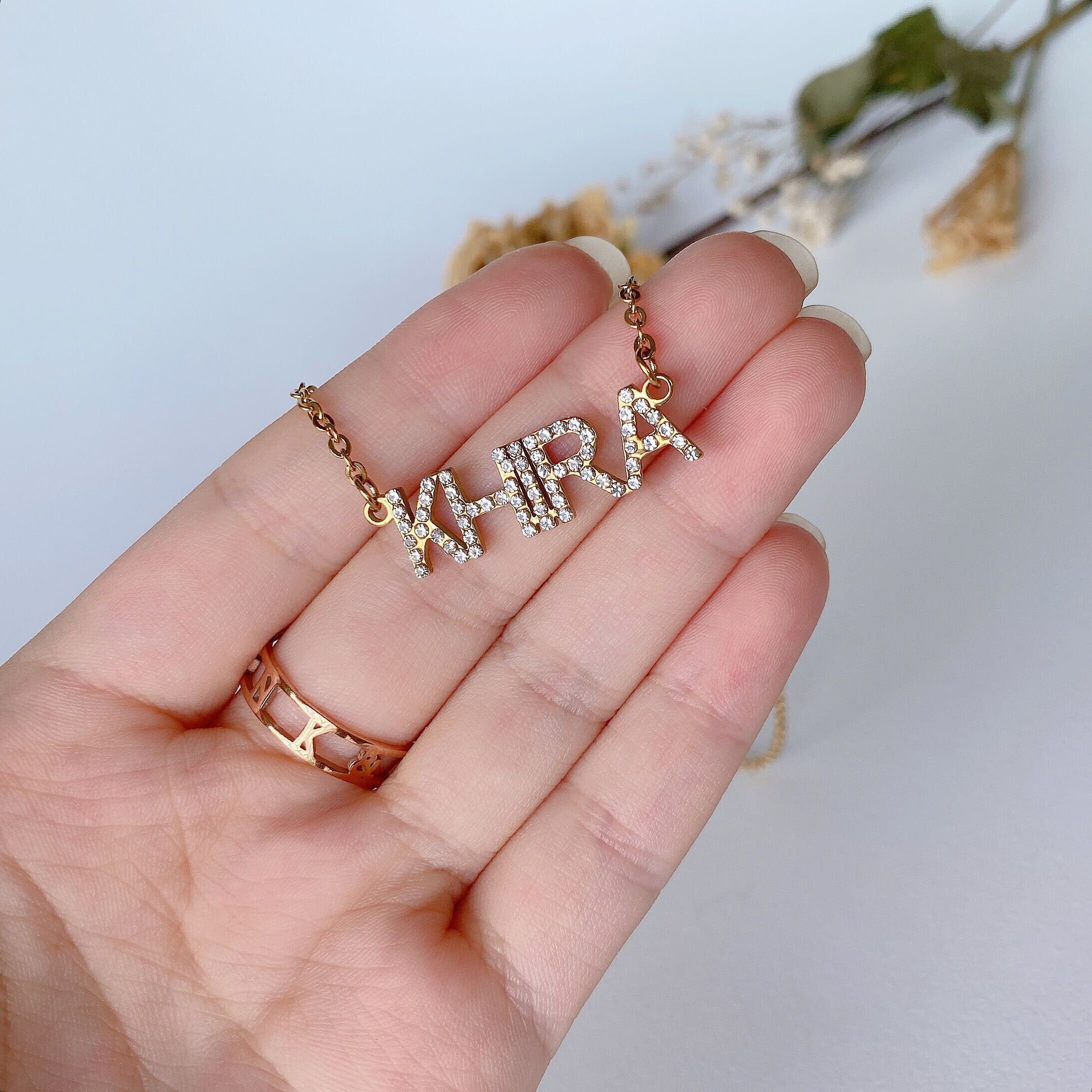 bling name necklace