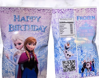 Frozen Personalized Chip Bag  Birthday Party Favour  Goodie Bag  Loot Bag   Gift for Kids  Children  Elsa Anna Hobbies  Toys Stationery  Craft  Occasions  Party Supplies on Carousell