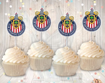 Chivas Cupcake Toppers - Las Chivas - Chivas Party Favors