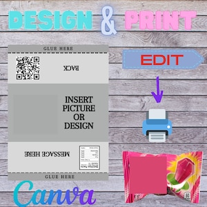 Ring Pop Template l Ring Pop Wrapper l Ring Pop Label l Instant download l Canva l Party Favors l Birthday Favors
