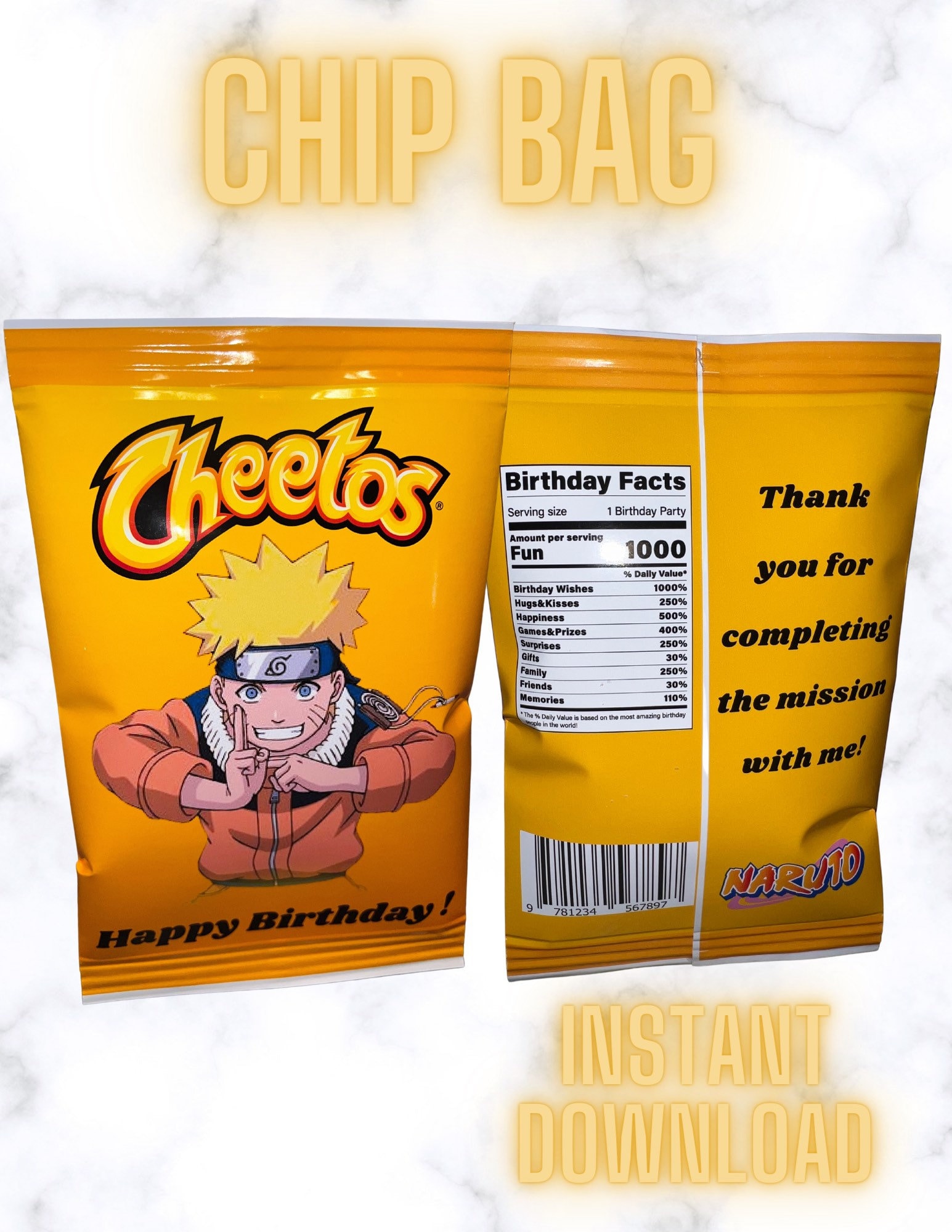 Naruto Chip Bags L Naruto Birthday L Instant Download L Etsy Canada