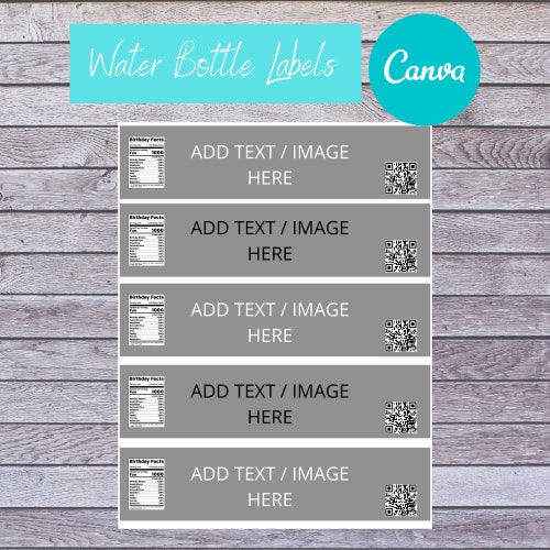 Water Bottle Label Template water Bottle Label Personalized Etsy