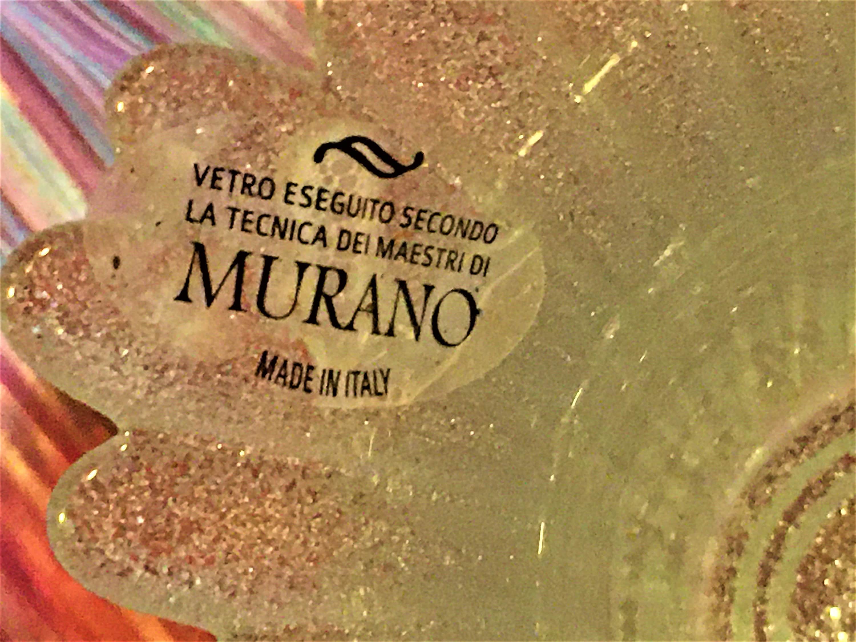 Vintage MURANO Blown Glass Vetro Eseguito Secondo La Tecnica Dei