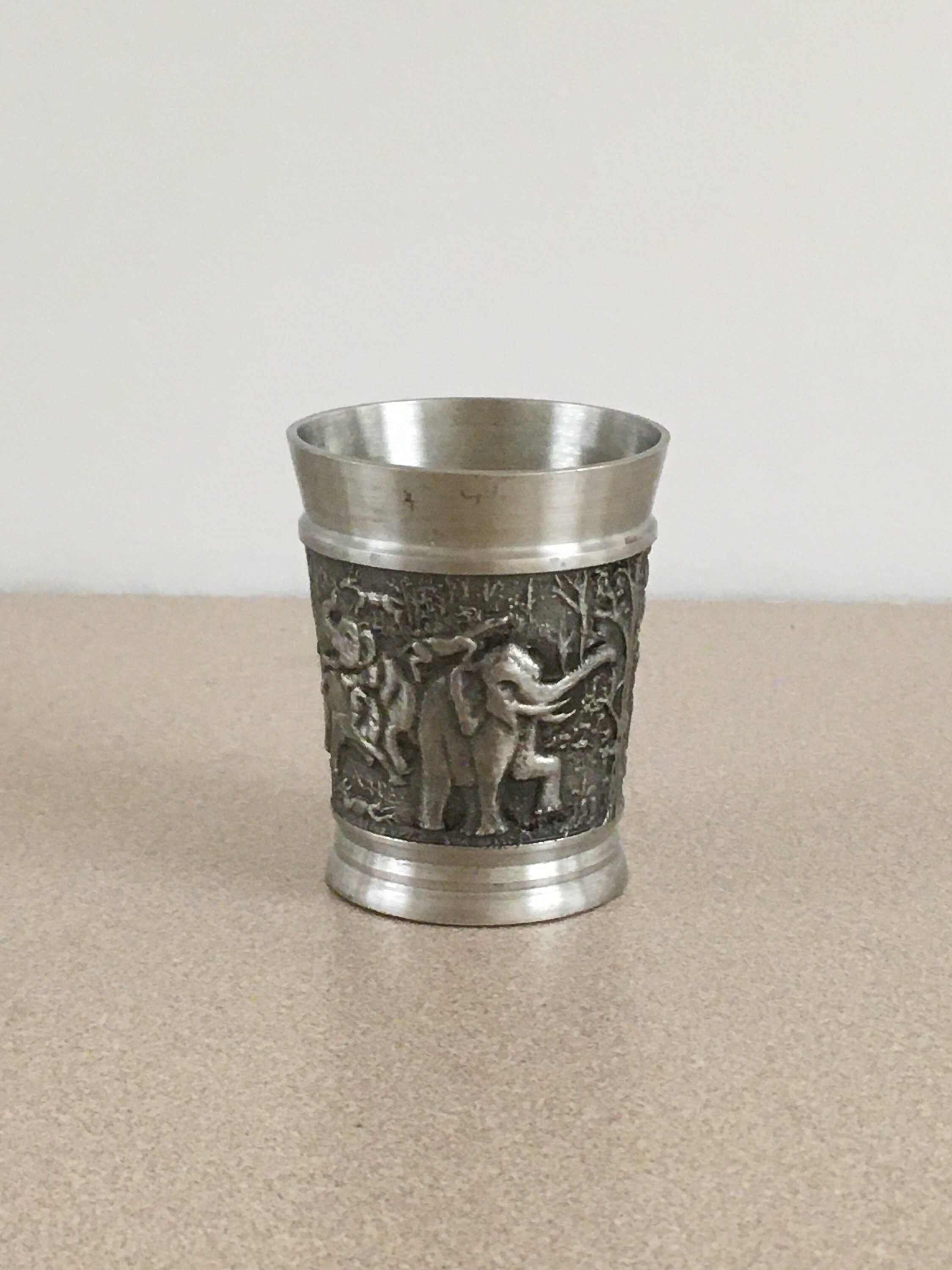 Oriental PEWTER - LIQUOR CUP Pewter Pure Tin 97% Tin Handmade in