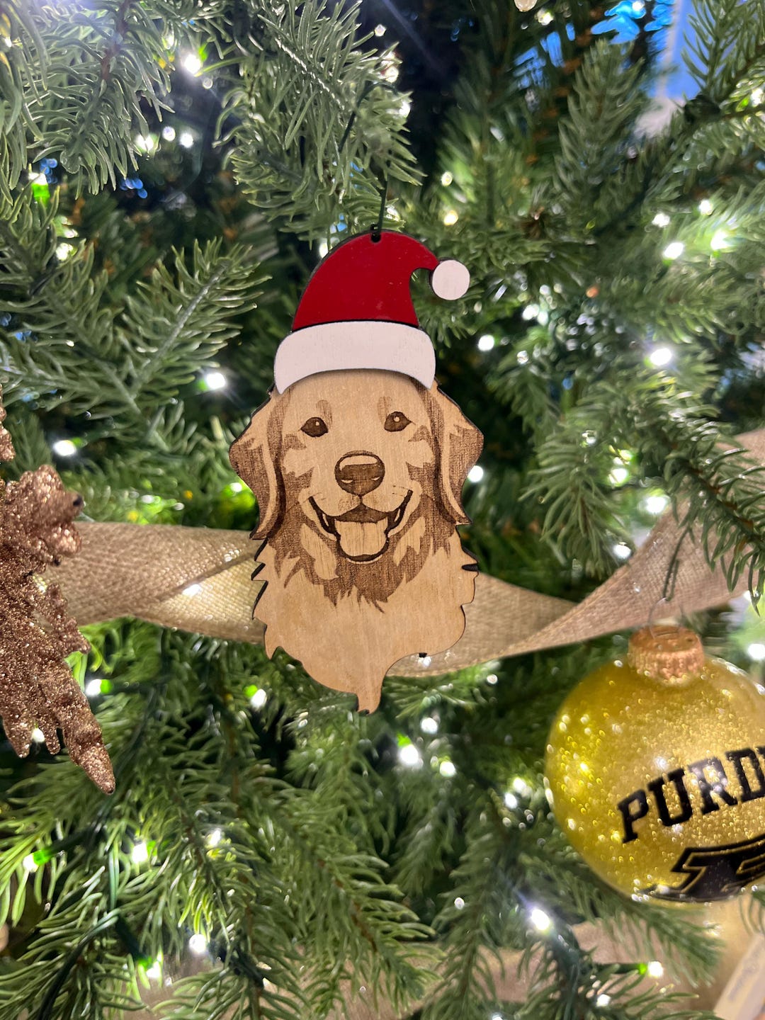 Golden Retriever Christmas Ornament SVG | Laser Cut File (digital ...