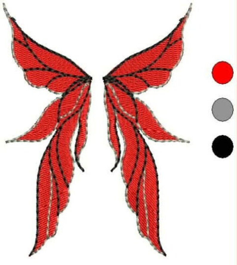 Angel Wings Embroidery Design Applique filled stitch Etsy