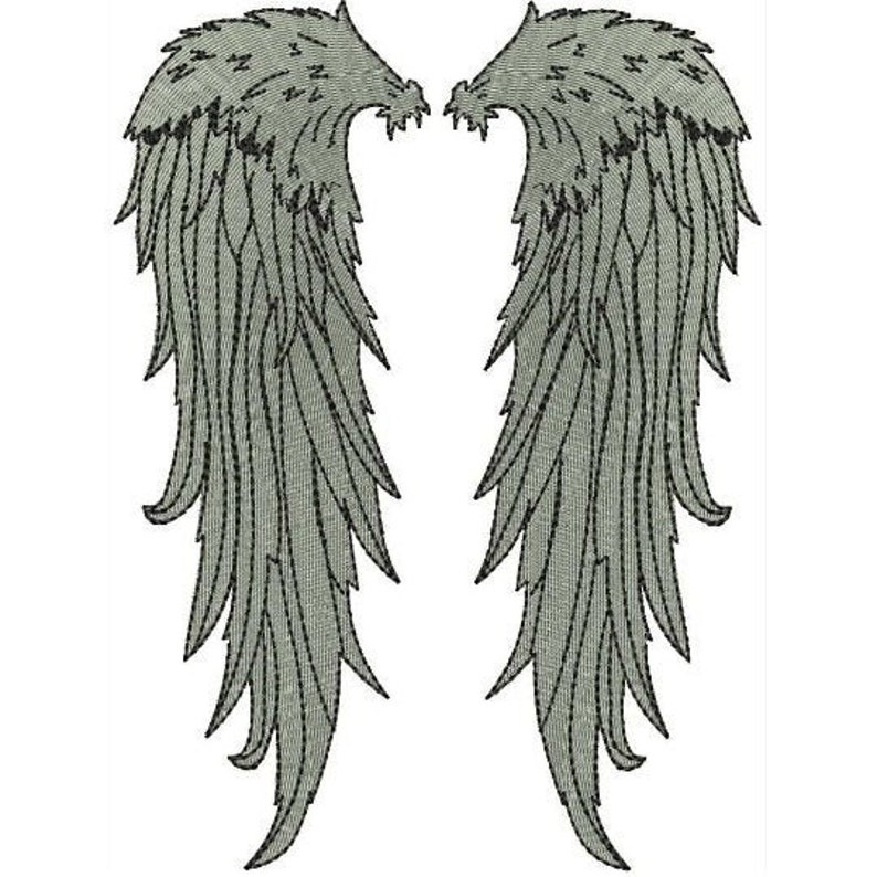 Angel Wings Embroidery Design Applique Filled Stitch Etsy