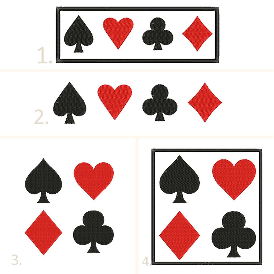 Poker Playing Cards Symbols Machine Embroidery Designs Etsy