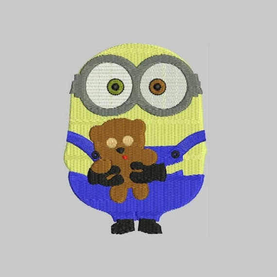 Minion Bob With Teddy Bear Machine Embroidery Designs - Etsy
