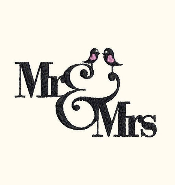 Mr. and Mrs. Machine Embroidery Designs Instant Download Etsy