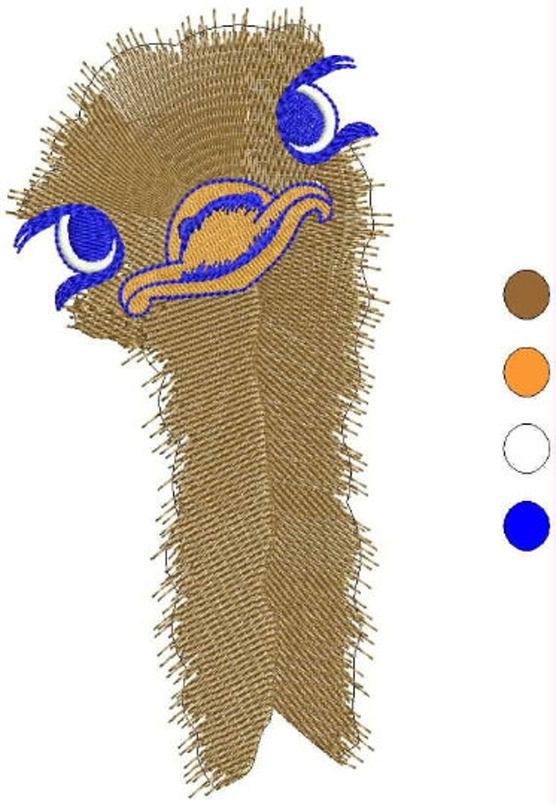 Ostrich jessecmault designs instant download filled stitches  etsy