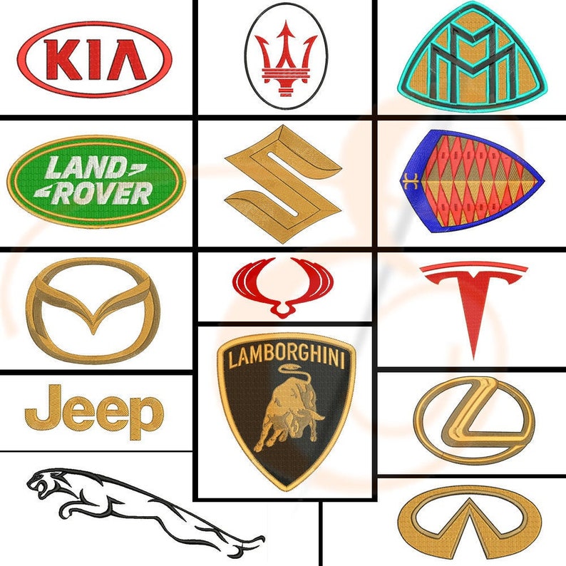 Car Logo Chart Machine Embroidery Designs Buy 10 Logo Get 4 Etsy