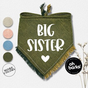 Schwangerschaftsanzeige Big Bro Hundehalstuch • Schwanger • Baby Geburtsanzeige • Mutterschaft • Big Bro oder Big Sis Hund Bandana
