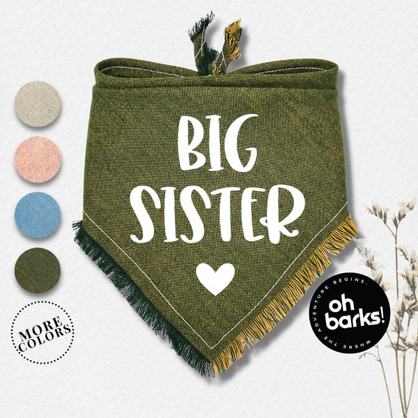 Big Sister Big Brother Dog Bandana •  Pregnancy announcement • Pregnant • Baby Birth announcement• Maternity• Big Bro or Big Sis dog Bandana