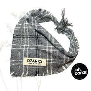 Fall Dog Bandana • Grey Plaid Dog Bandana • New Puppy gift • Dog mom gift