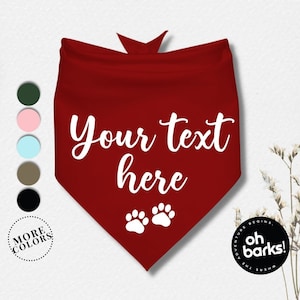 Personalized Dog Bandana: Embroidered Custom Text, Puppy Announcement
