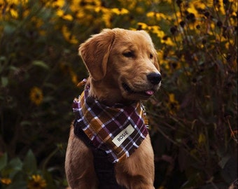 Dog bandana • Autumn Dog Bandana • Personalized Dog Bandana • Fall Dog Bandana • Autumn Dog Bandana •  Plaid Dog Bandana •