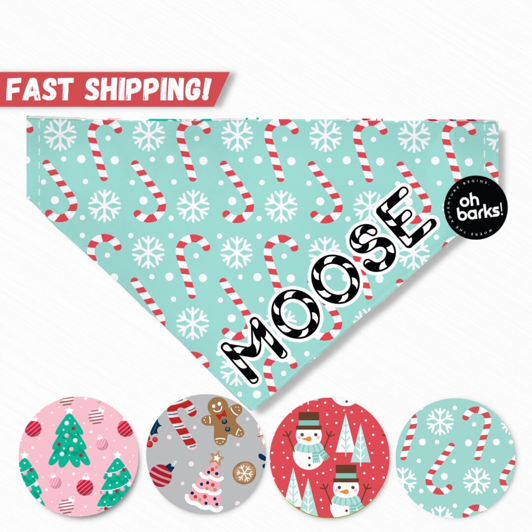 Christmas Dog Bandana , Personalized Dog Bandana , Christmas Dog