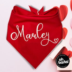Personalized Dog Bandana Embroidered Dog Bandana • Custom Dog Bandana with name • Floral Dog Bandana • Dog Scarf • puppy gift