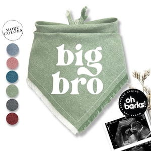 Big Sis oder Big Bro Hundehalstuch • Babymitteilung Hundehalstuch • Geburtsanzeige • Schwangerschafts-Foto-Shooting • Rosa Blau Schwangerschafts-Bandana