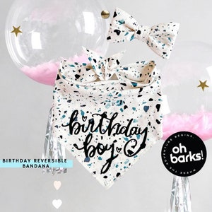 Dog bandana • Birthday BOY Confetti Tie On Dog Bandana • First birthday • Puppy Bandana • New puppy • Dog Birthday BOY