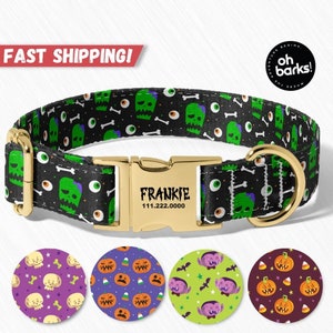 Halloween Dog Collar , Personalized halloween dog collar , Monster Frankenstein Zombie Dog collar , Halloween Dog Accessories