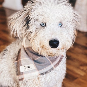 Dog Bandana • Personalized Dog bandana • Plaid Frayed dog bandana • Dog Neckwear • custom Dog Bandana •Tie back dog Bandana