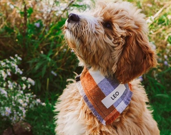 Dog bandana • Personalized Dog bandana • Fall brown dog bandana • New puppy gift